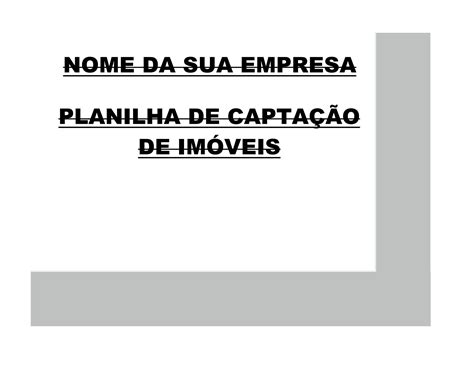 Solution Planilha De Capta O De Im Veis Studypool