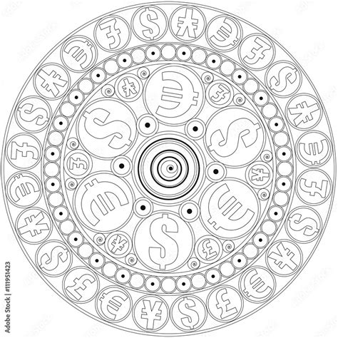 Mandala To Attract Money Mandala To Color Coloring Page For Adults