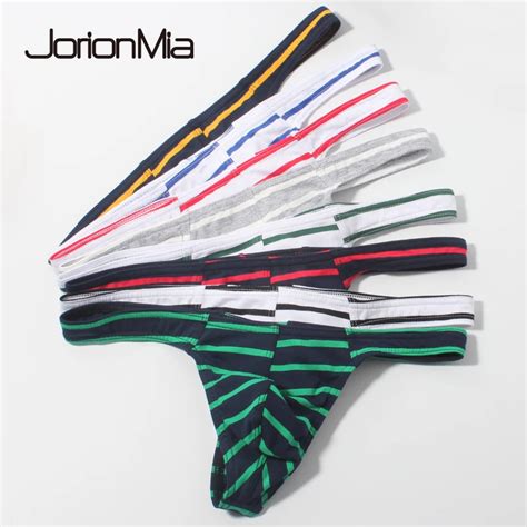 Tanga De Tiro Bajo Para Hombre Sexy Dibujo De Rayas Pene Bolsa Calzoncillos Bikini Suspensorio