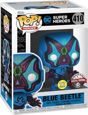 FunKo Pop Super Heroes Dia De Los DC Blue Beetle Glow In The Dark