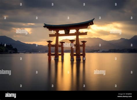 Great Torii Of Itsukushima Shrine Miyajima Japan Stock Photo Alamy