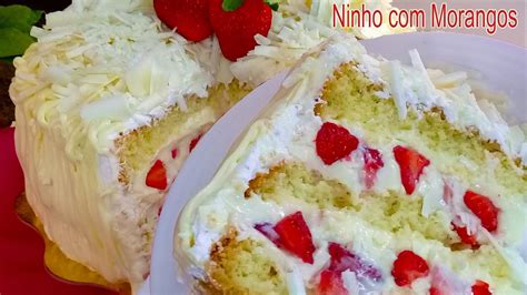 Como Fazer Bolo De Anivers Rio De Ninho Morangos Mesa E Sabor