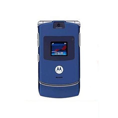 Motorola Razr V3 Blue Edition Flip Phone Refurbished A Keypad Mobile Free