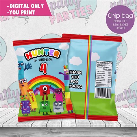 NUMBERBLOCKS CHIP BAG 3rd Birthday Birthday Ideas Birthday Parties