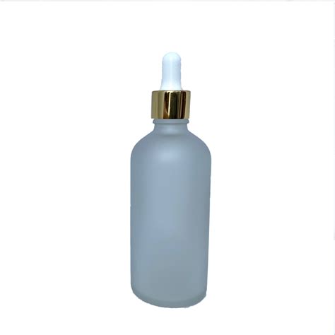 Euro 100ml Frosted Glass Bottle With Gold Dropper PetraPack