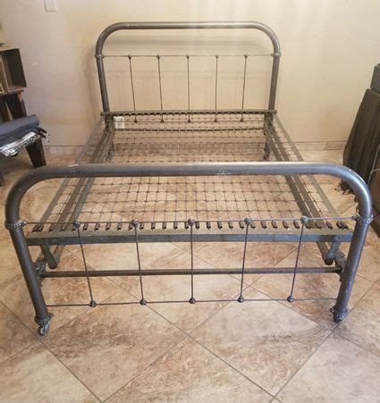 Art Nouveau Th Century Italian Hand Painted Iron Double Bed