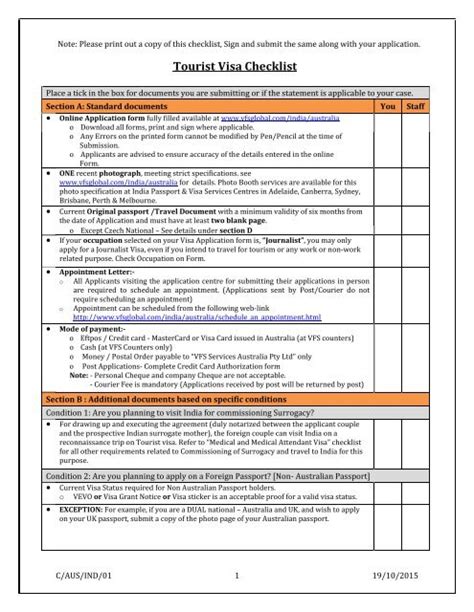 Us Visitor Visa Checklist From Canada