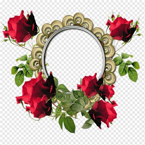 Runder Brauner Rahmen Mit Roten Rosen Clip Torte Blumenrahmen Roter