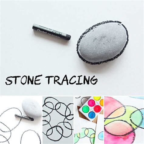 Stone Tracing Art for Kids and an Interactive Color Mixing Art Activity