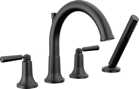 Delta Faucet Saylor Matte Black Roman Tub Faucet With Handheld Shower Matte Black Tub Faucet