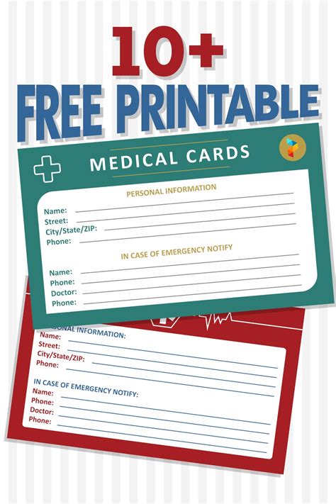 Best Images Of Free Printable Medical Cards Free Printable Medical