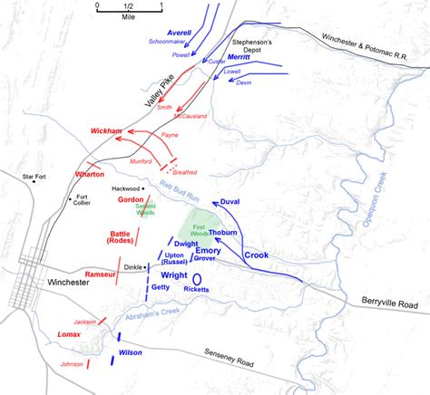 3rd Battle Of Winchester Battle Maps Early Afternoon