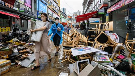 Record Setting Rainfall Inundates Seoul Killing At Least 9 The New