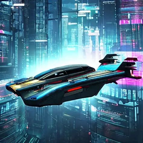 A Cyberpunk Flying Car Openart