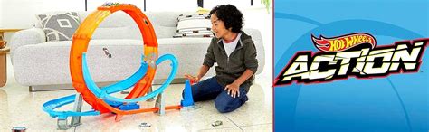 Amazon Hot Wheels Massive Loop Mayhem Track Set With Huge 28 Inch Wide Track Loop Slam