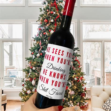 Christmas Wine Label Funny Christmas Wine Labels Funny Etsy