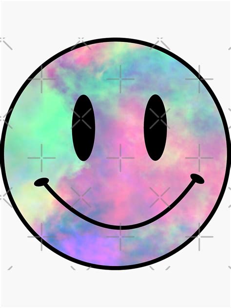 Tye Dye Smiley Pack Stickers Neon Clouds Aesthetic Sticker For Sale