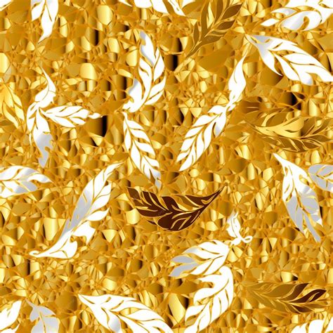 Premium Ai Image A Close Up Of A Gold Leaf Pattern With A White Background Generative Ai