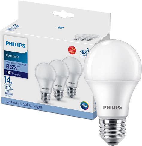 Philips LED EcoHome 14W luz fría Amazon mx Hogar y Cocina