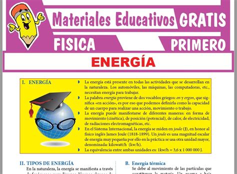 Tipos De Energía Para Primer Grado De Secundaria ≫ Materiales Gratis