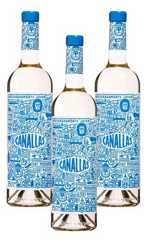 Pack De 3 Vino Blanco Canallas Merseguera Moscatel 750ml Envío gratis