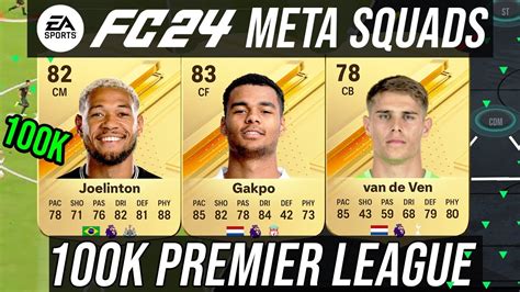 BEST META 100K STARTER SQUAD PREMIER LEAGUE EA FC 24 YouTube