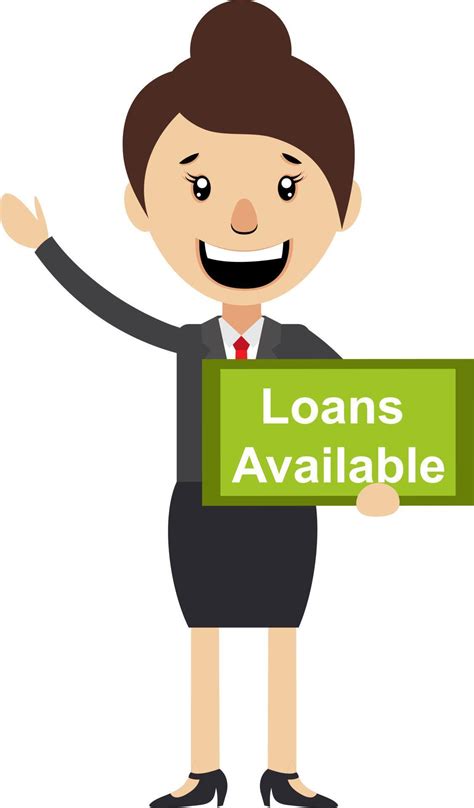 Woman With Loans Available Sign Illustration Vector On White