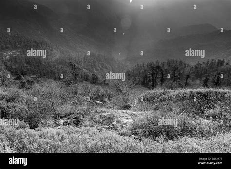 Sikkim Mountains Sunrise Black And White Stock Photos And Images Alamy