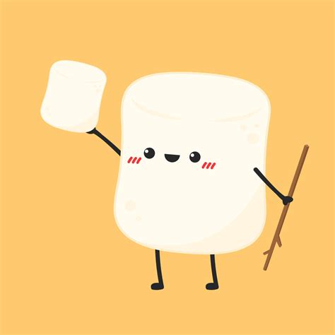 Marshmallow Cartoon Marshmallow Character Design Marshmallow Vector