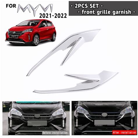 Vemart Perodua Myvi Gen Gm Chrome Front Grille Side Garnish Sportivo