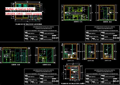 Mutfak Ve Banyo Bitirir Dwg Projesi Autocad Projeler