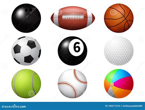 Sport Ball Icon Set Stock Vector Illustration Of Fitness 185271276