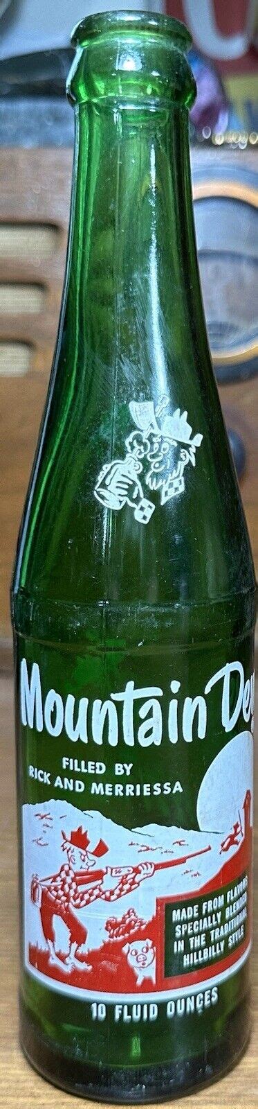 Vintage 1960s Mountain Dew Soda Bottle Filled By Rick And Merriessa