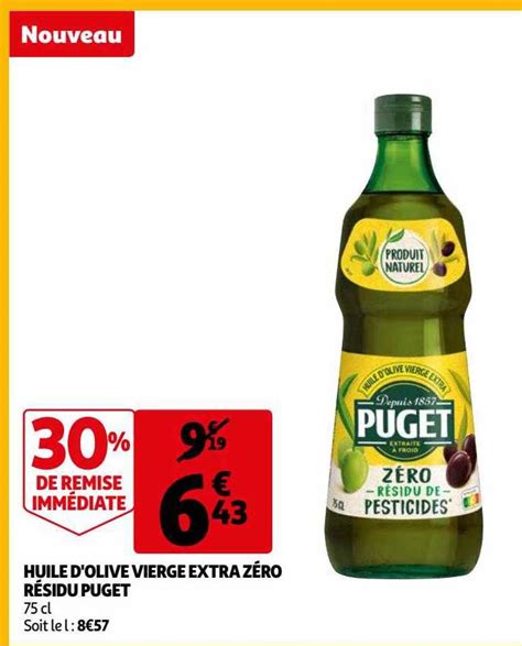 Promo Huile D olive Vierge Extra Zéro Résidu Puget chez Auchan