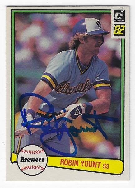 Autographed ROBIN YOUNT Milwaukee Brewers 1982 Donruss Card Main Line