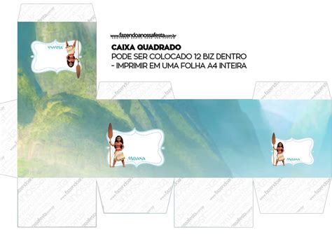 Caixa Cubo Kit Moana Fazendo A Nossa Festa