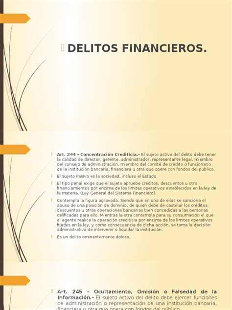 Delitos Financieros Pdf Bancos Delito