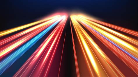 Colorful Light Trails Long Time Exposure Motion Blur Effect Vector