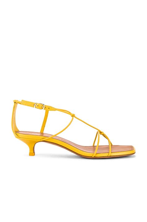 Zimmermann Strappy Kitten Heel Sandal In Daffodil Yellow Revolve