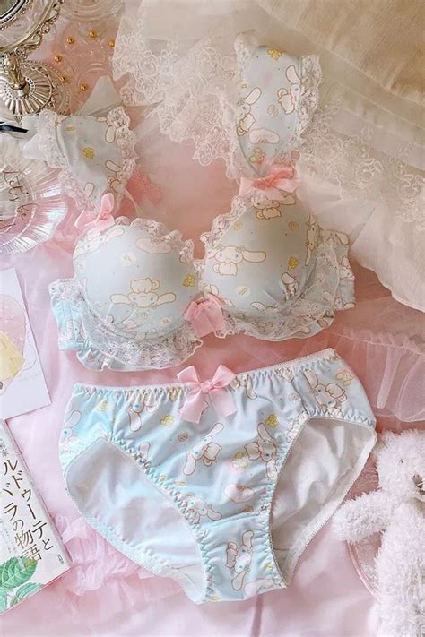 Cinnamoroll Sanrio Print Bra Panty Lingerie Set Lolita Etsy