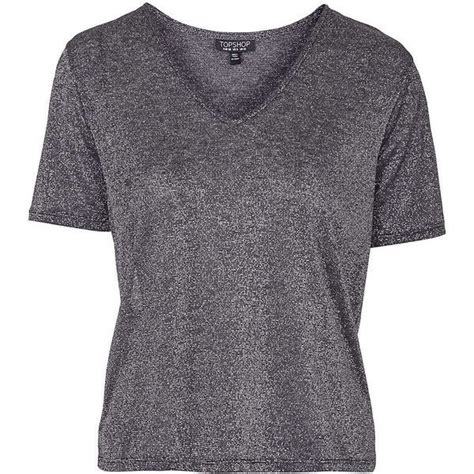 Topshop Soft V Neck Metallic Tee Metallic Tees Vneck Shirts Tops