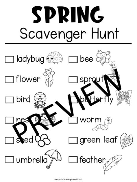 Spring Scavenger Hunt Hands On Teaching Ideas