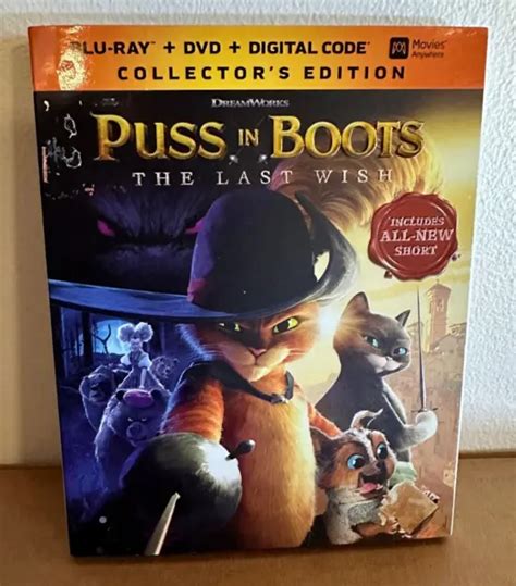 Puss In Boots The Last Wish Blu Ray Dvd Digital Has Slipcover New