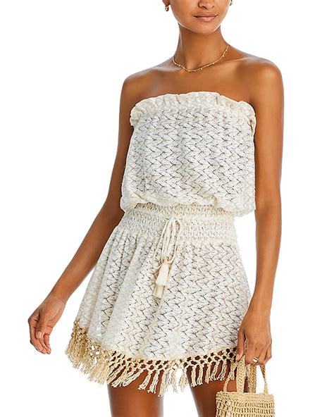 Ramy Brook Lauryn Swim Coverup Dress White Gold Editorialist