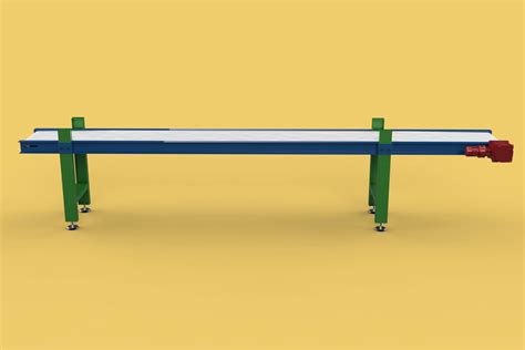 Industrial Factory Horizontal Flat Belt Conveyor 3d Model By Surf3d