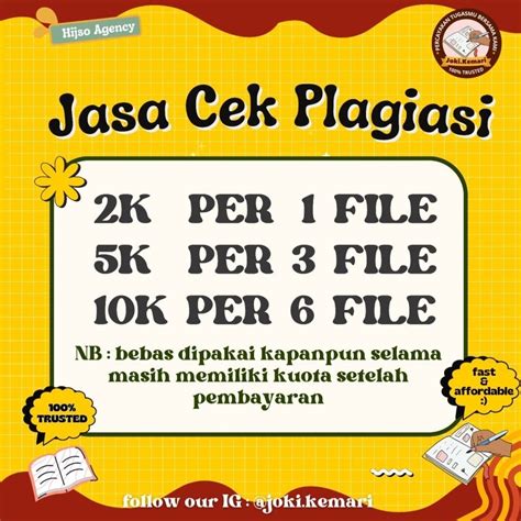 Jual Jasa Cek Plagiasi No Repository Shopee Indonesia