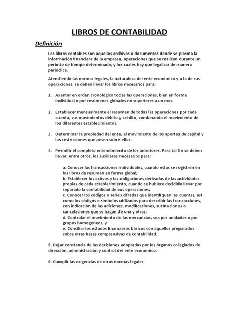 Libros De Contabilidad Y Asientos Contables Pdf Contabilidad Estado Financiero