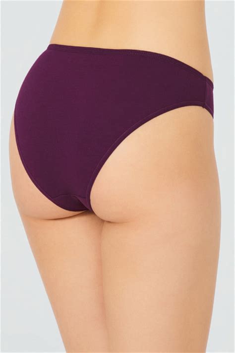 Mürdüm Basic Pamuklu Kadın Bikini Külot COTTONHILL