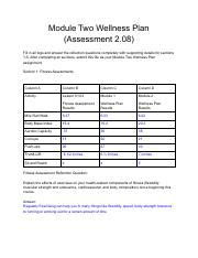 Comprehensive Module Two Wellness Plan Course Hero