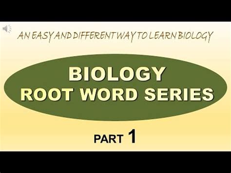 Biology Root Word Series Youtube